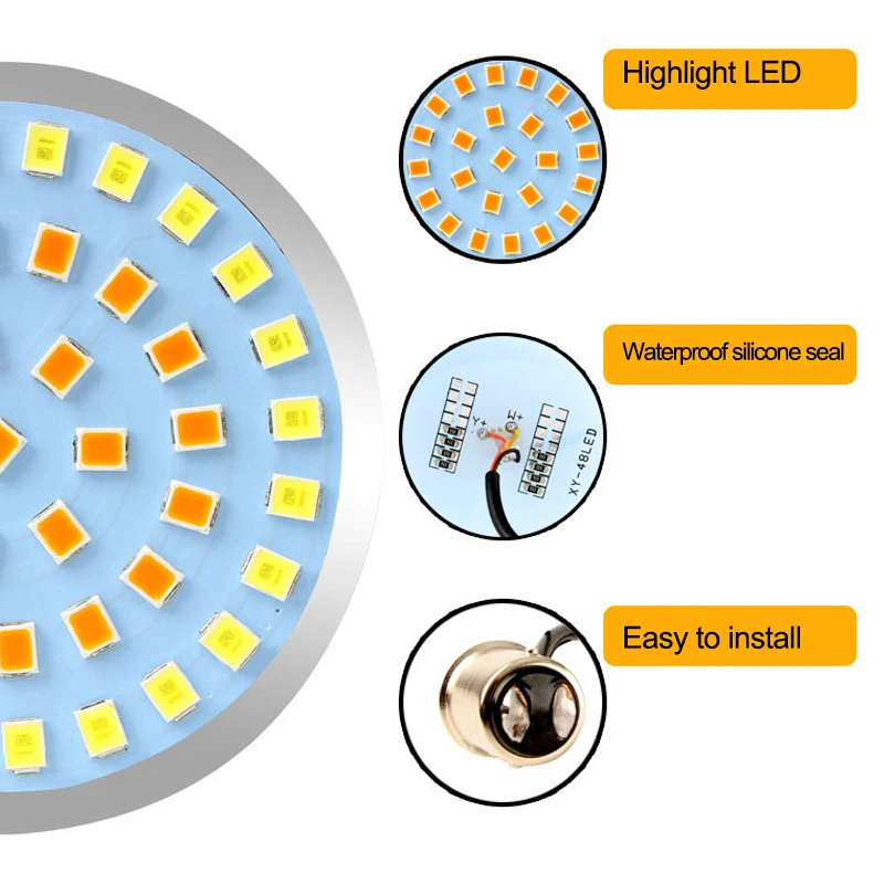 4 pçs led luzes de sinal volta lâmpada cauda luz indicadora freio para harley davidson touring electra tri glide sportster xl883 macio