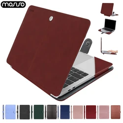 PU Leather Laptop Case Cover for 2023 Macbook Air 13 Inch M2 A2681 M1 A2337 For Mac Pro 13 A2338 A2251 Notebook Case with Stand