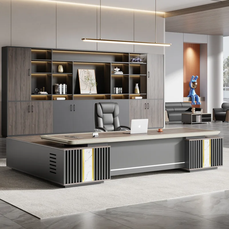 

Стол-босс, комбинация стола и стула, высококачественный офис генерального менеджера, большой стол президента, простой современный