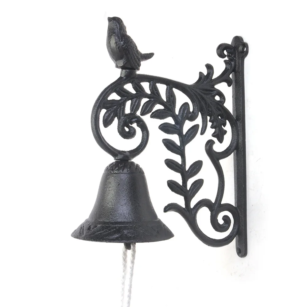 

American Rural Bird Bells Cast Iron Crafts Cottage Courtyard Garden Gate Iron Decorative Doorbell