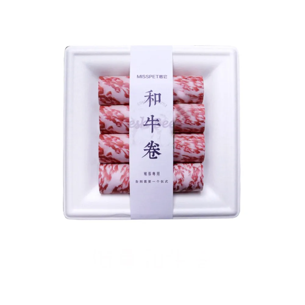 

Realistic Pet Memorial Paper Food Rolls Simulation Food Handmade Afterlife Ritual Food Offering Eco-Friendly Dog Memorial Snacks