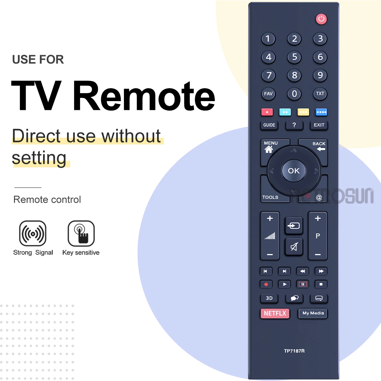 Tp7187r-p1 التحكم عن بعد للتلفزيون ، جديد استبدال جزء للتلفزيون ثلاثية الأبعاد ، rc3304807/01 ، tp7187r-p1