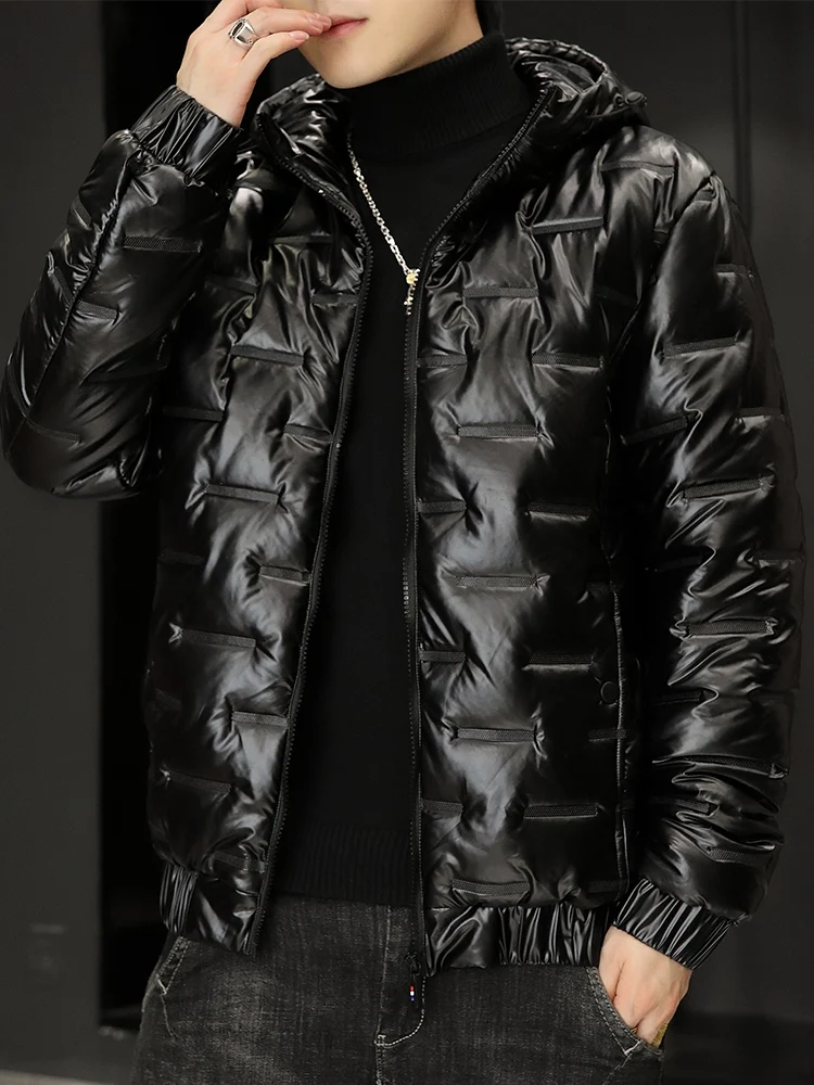 

Мужская пуховая хлопковая куртка с капюшоном Jaet, глянцевая теплая молодежная модная зимняя новинка, брендовая верхняя одежда Sli Haome, пальто