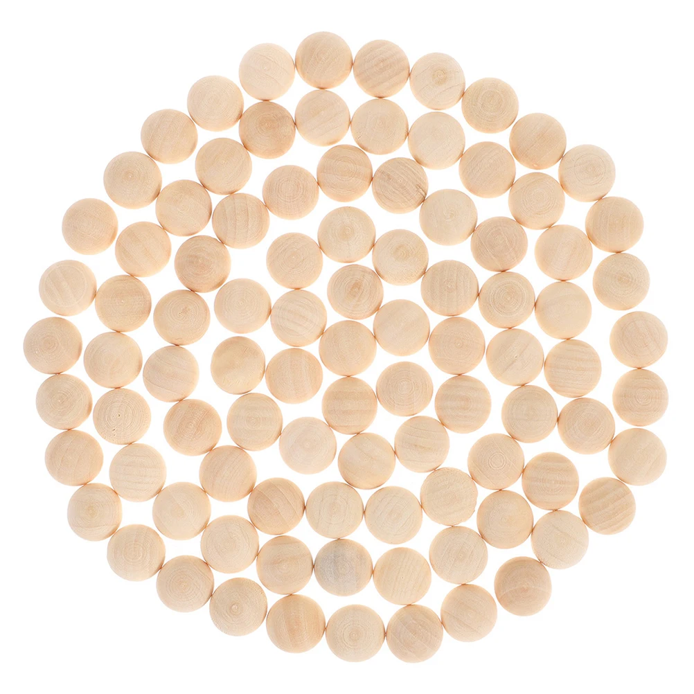 

200pcs Wooden Bead Hemisphere Half Round Unfinished Balls for Crafts Diy Jewelry Making Bracelets Necklace Decor