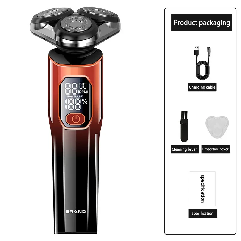 جديد الشعر المتقلب الرجال ماكينة حلاقة كهربائية مجموعة 4D 3 رئيس للماء الحلاقة أداة تهذيب اللحية عرض ذكي الحلاقة الرجال