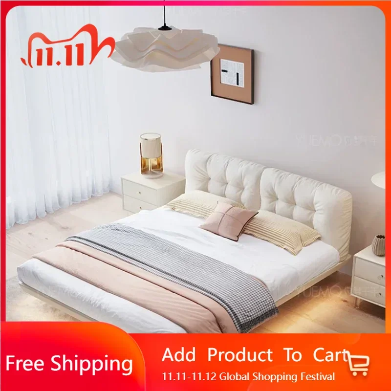 

Эстетический скандинавский белый каркас двуспальной кровати для девочек, современная принцесса для взрослых, кровать-чердак, размер королевы, европейская мебель для отеля Cama De Casal