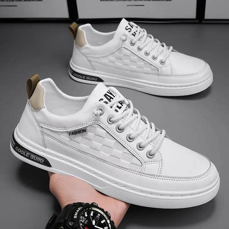 Shoes for Men 2024 New Spring Men's Casual Leather Shoes Fashion All-Matching Men's Sneakers Outdoor Driving Luxury Tennis Shoes