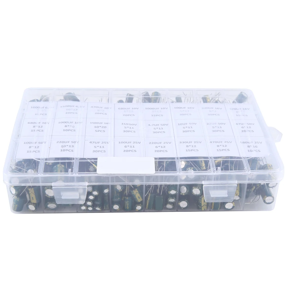 ABDX-460PCS Aluminum Electrolytic Capacitor High Frequency Inline Kit 24 Kinds Of Specifications Resistance
