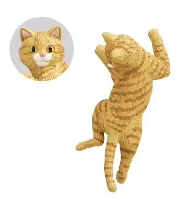 

Genuine Gacha Scale Model Climbing Hanging Window Cat Refrigerator Sticker Model Decoration Action Figure Toys