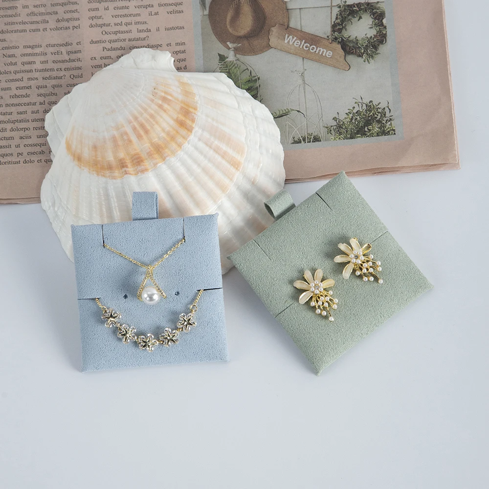 5pcs Microfiber Suede 6x6cm Jewelry Packaging Display Pads Can Personalised Earrings Necklace Bracelets Jewellery Insert Cards