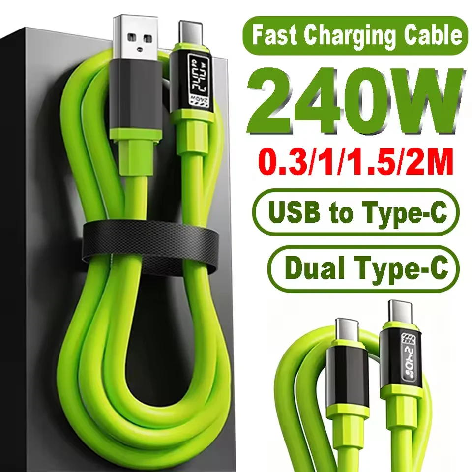 240W USB C to Type C Cable Fast Charging Phone Charger Data Cord USB C Quick Charge Cable 1m For Samsung for Xiaomi for Huawei