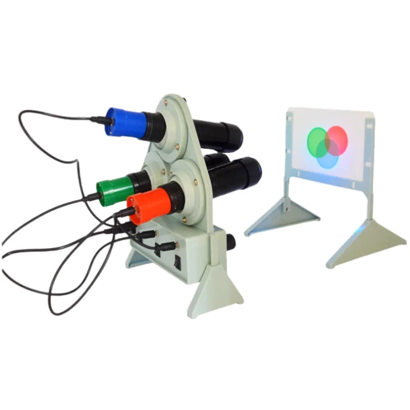

Experimental apparatus for the synthesis of three primary colors of light