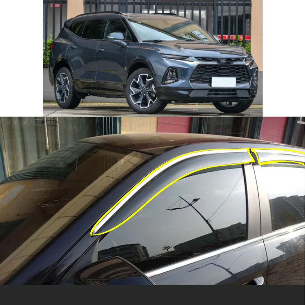 

Car Body Styling Sticker Plastic Window Glass Wind Visor Rain/Sun Guard Vent Parts For CHEVROLET Chevrolet Blazer 2020 2021 2022
