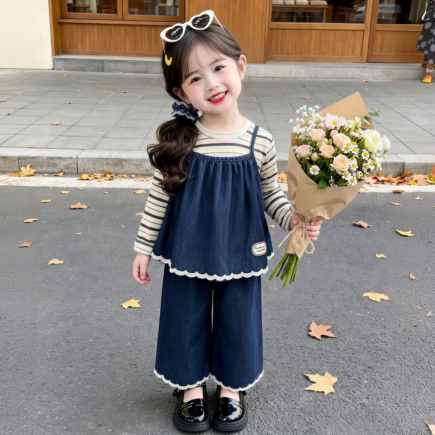 Girls' Clothing Set 2026 New Children's Spring and Autumn Outfit, Korean Three Piece Set, Baby Casual Wear