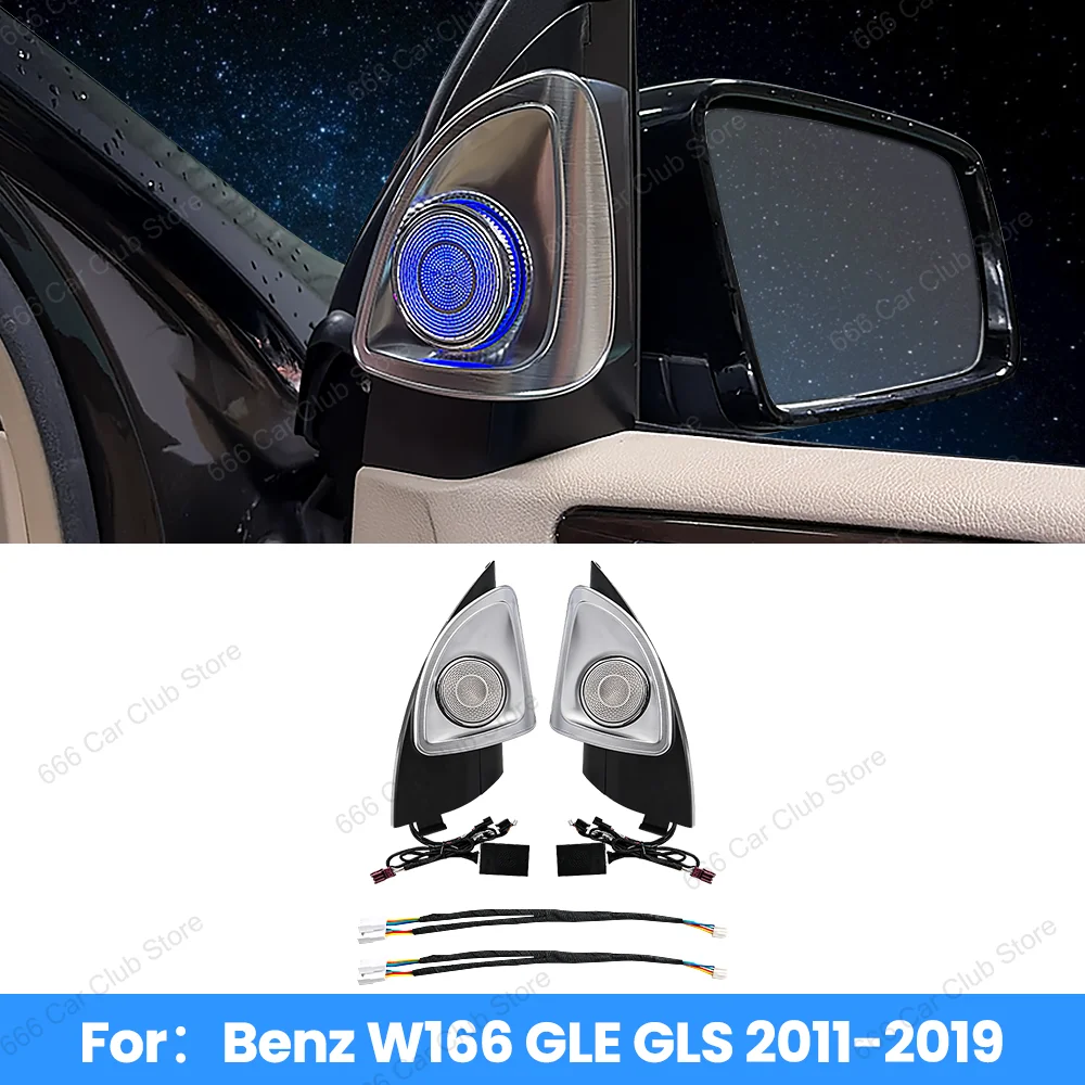 3/12 Color LED 4D Tweeter Speaker Ambient Light For Mercedes Benz W166 GLE GLS 2011-2019 Car Interior Lighting Upgrade