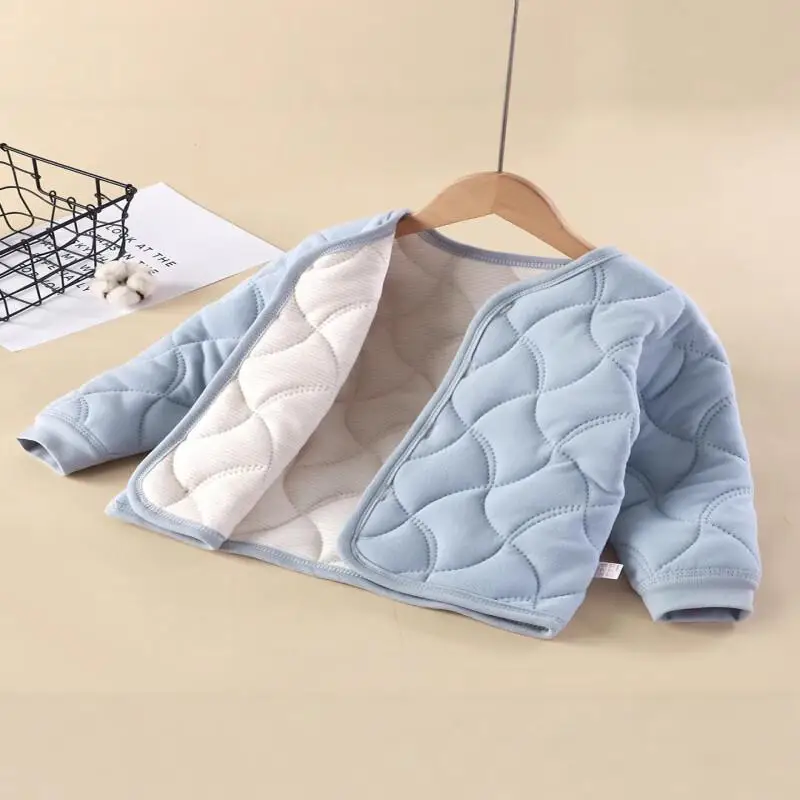 Coat Tops Made of Two Layers of Cotton and Flannel Fashion Children's Clothing Jacket Warm Girls' Medium Large Maternity Boys