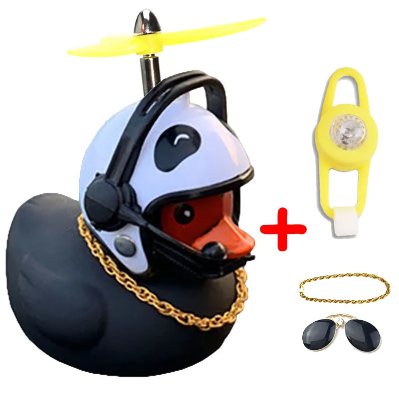 Duck Bicycle Bell Ducky Duck for Motorcycle Bike Accessories Helmet Light Cute Ducks with Helmet for MTB Cycling