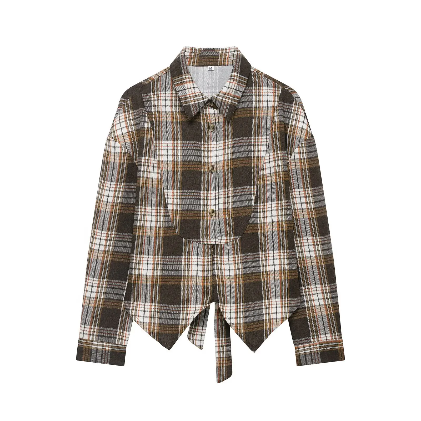 

2026 Spring New Arrival European and American Cross-Border Women's Street Fashion Casual Plaid Printed Shirt