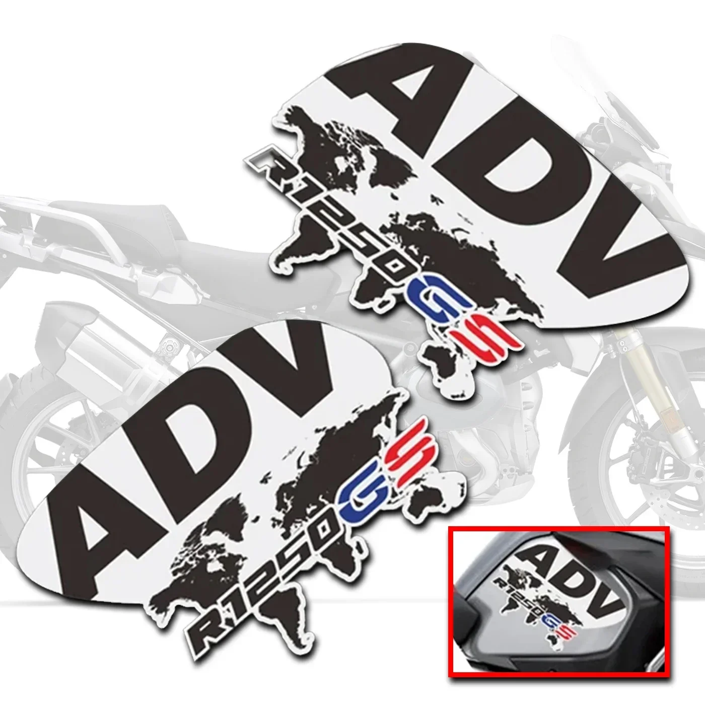 Autocolantes para BMW, almofada do tanque, Fender, bico de carenagem, caixa de alumínio, ADV Adventure, R1250, R 1250, GS, GSA, 2019