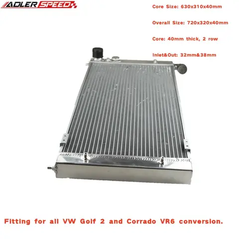 ADLERSPEED Nieuw Voor alle VW Golf 2 Corrado VR6 Turbo Aluminium Racing Radiator Turbo 16 V G60 VWO2