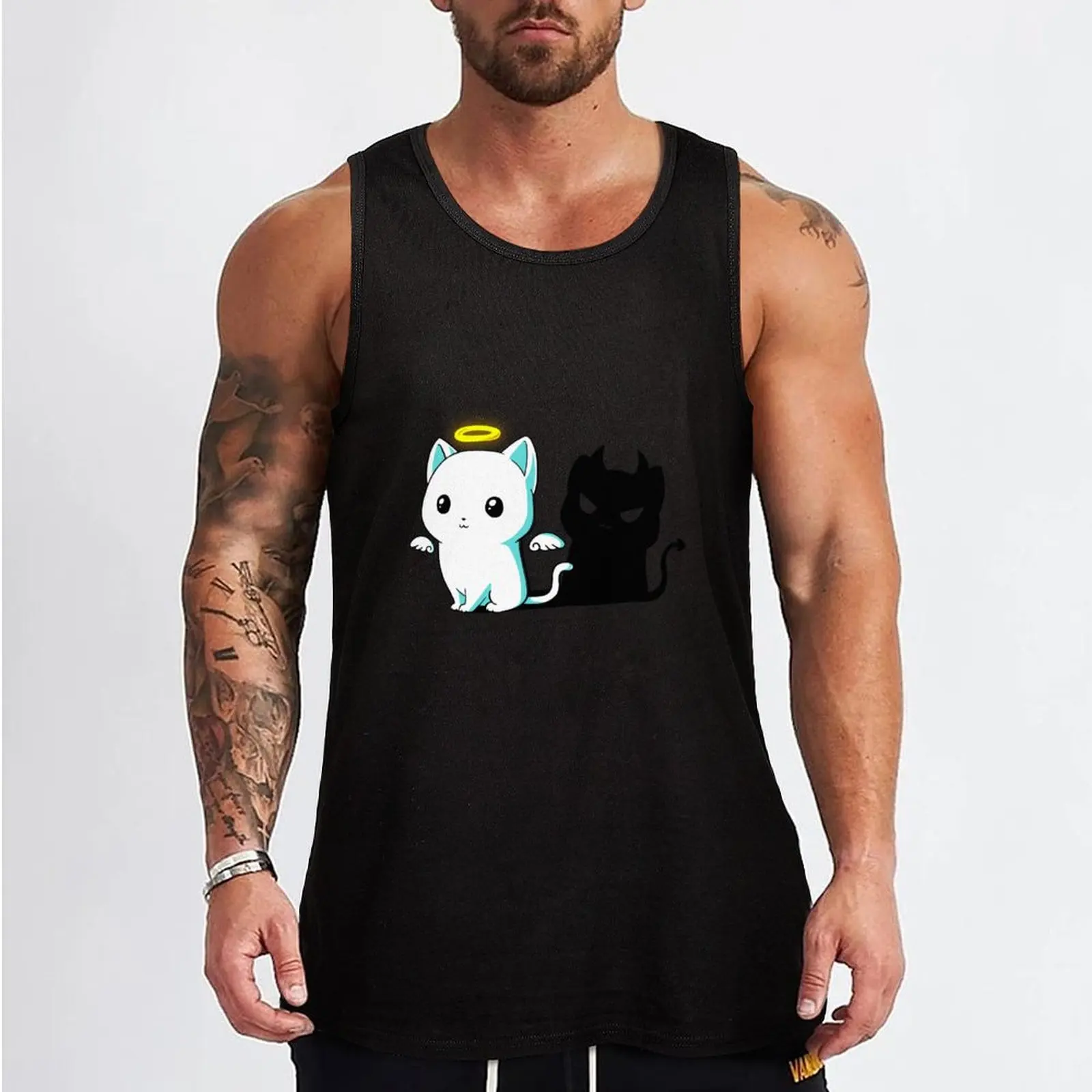 Angel Cat Tank Top Men's tops Men's gym t-shirt Men's vest