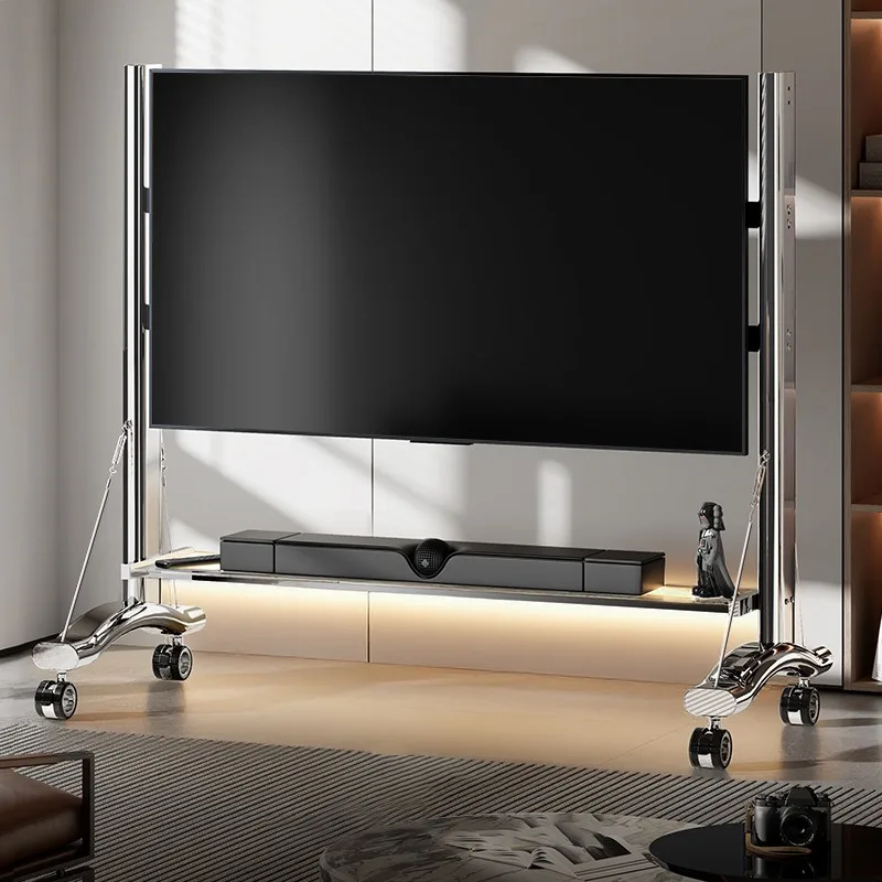 TV mobile stand, stainless steel cart art stand for 65/75/85/100 inch hanger