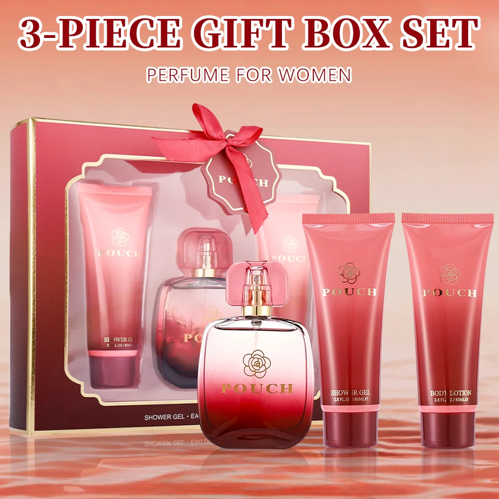 Bath and Body Gift Set for Women & Girls 1.7fl.oz Eau de Parfum Spray 2.8fl.oz Shower Gel 2.8fl.oz Body Lotion Women's Fragrance