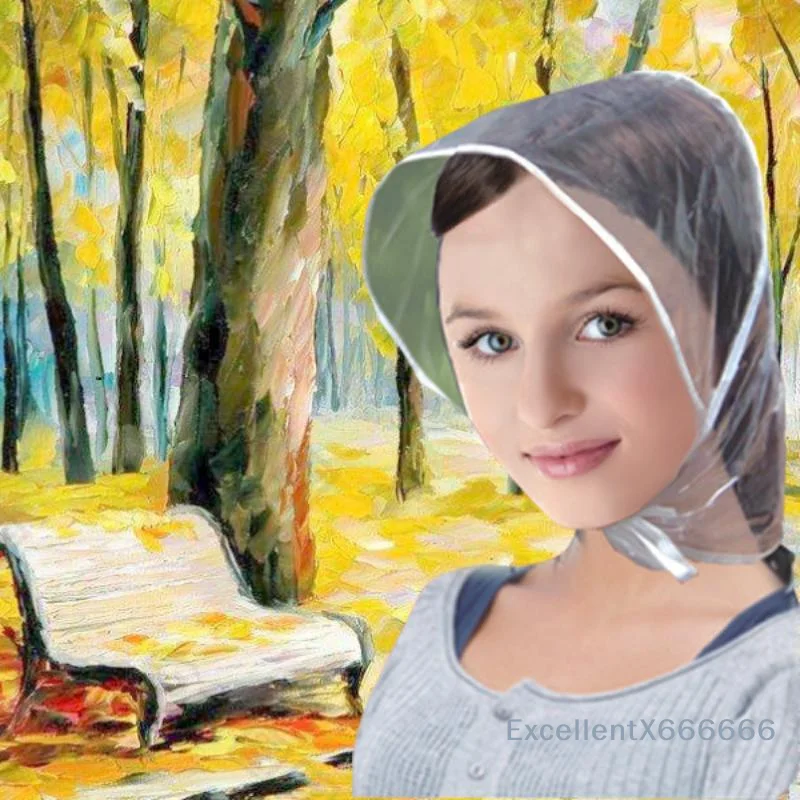Transparent Rain Hood Head Cover Windproof Lightweight Reusable Rain Hat Head Scarf With Wide Brim For Outdoor Walking Commutin