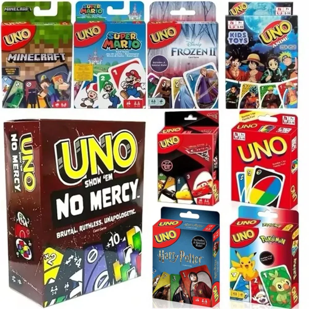 ONE FLIP! Board Games UNO Card No mercy SInterstellar Baby Stitch Christmas Card Table Game Playing For Adults Kid Birthday Gift