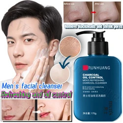 Men's Facial Cleanser Brightens Skin Tone Refreshes Oil Controls Hydration Moisturizes Deep Cleanses and Removes Blackheads