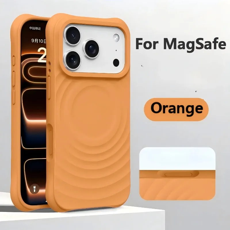 New Offical Liquid Silicone Water Ripple Case For iPhone 17 16 15 14 13 Pro Max For Magsafe Wireless Charger Magnetic Soft Cover view 3
