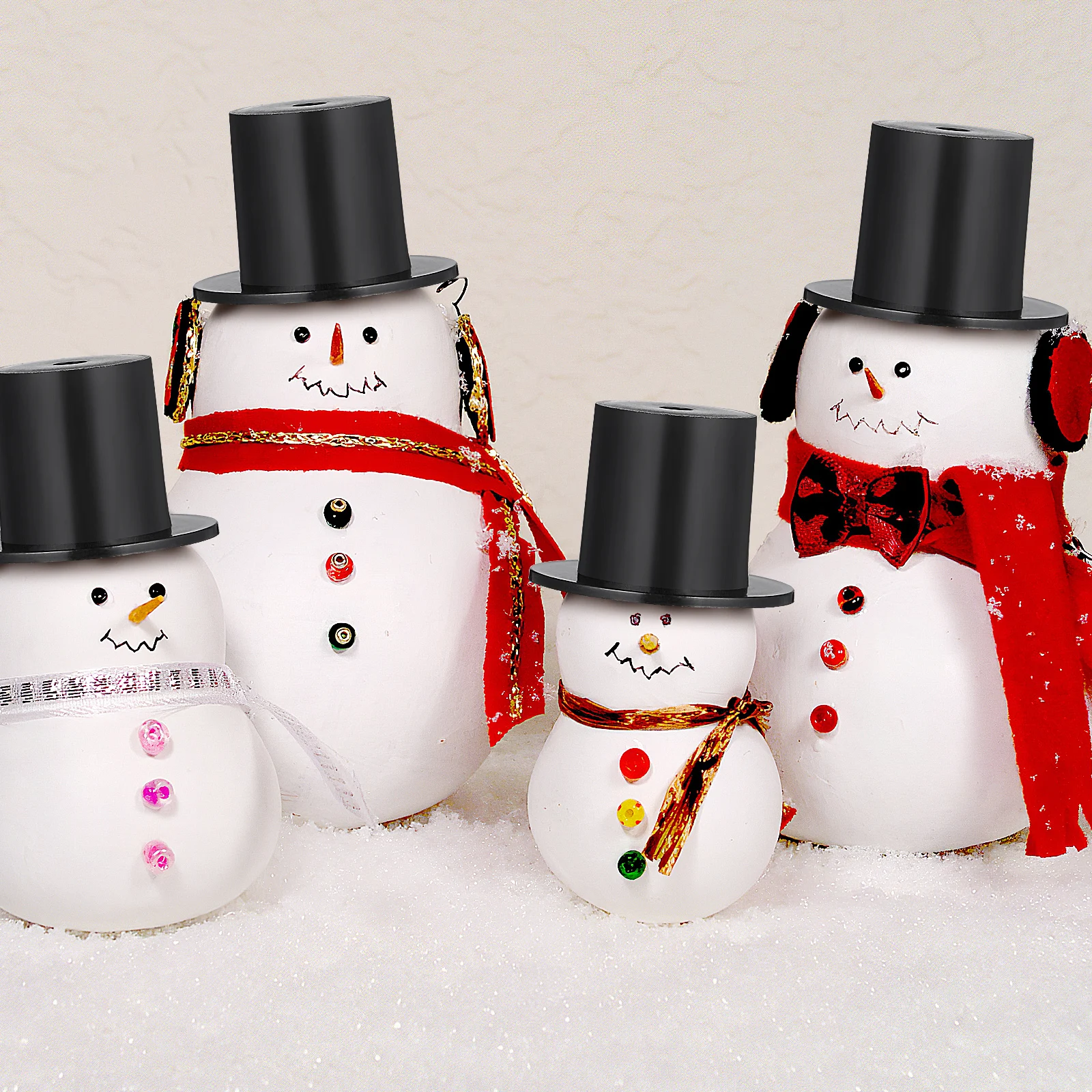 

50Pcs Miniature Top Hat Hat for DIY Christmas Decor Snowman Party Tiny Black Hats Adorable Craft Decoration Supply