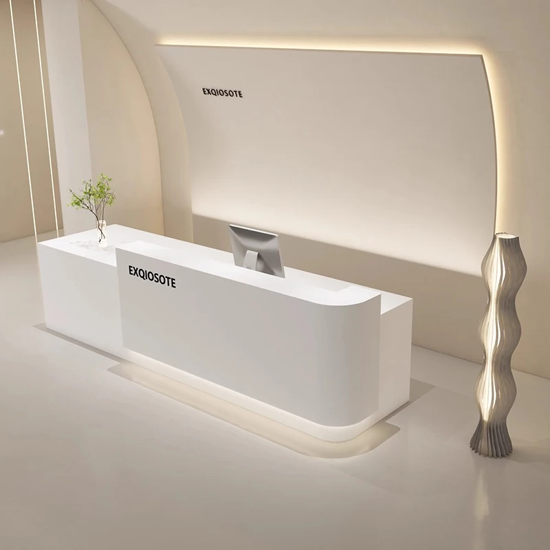 Long Welcome Reception Desks Minimalist Black Simple Modern Reception Desks European Beauty Comptoire Accueil Office Furniture