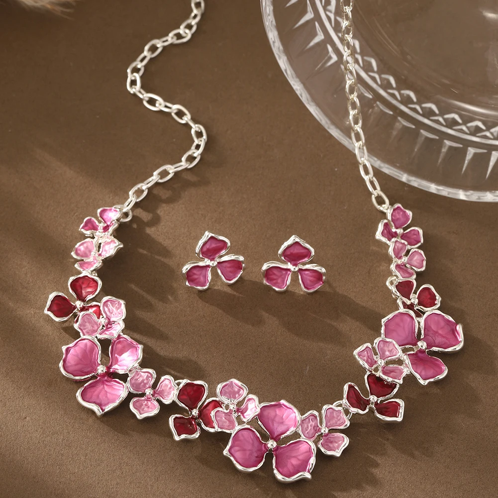 Cring Coco Enamel Flower Necklace for Women, Elegant Gift