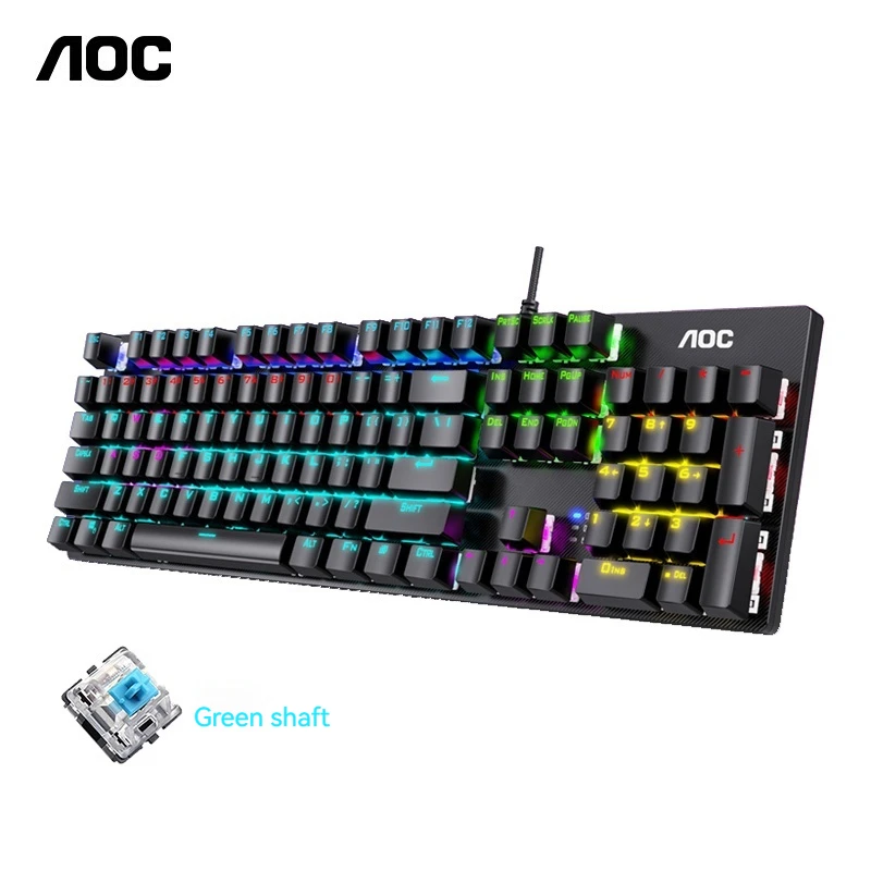 

Aoc Gk410 Green Axis Mechanical Keyboard And Mouse Set For Esports Gaming Special Wired 108 Key Office Typing Flow Experience