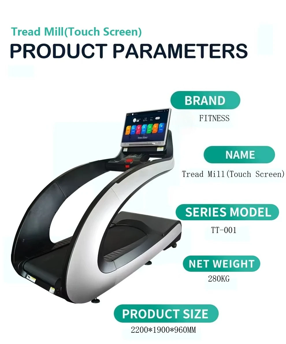 Commercial Treadmill  Button Control Panel and Ergonomic Curved Design