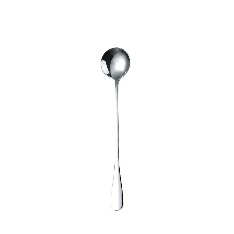 Stainless Steel Ice Round Spoon Kitchen Utensils Set Hotel Family Dining Spoon Multifunctional Ice Round Spoon Mirror Round C1