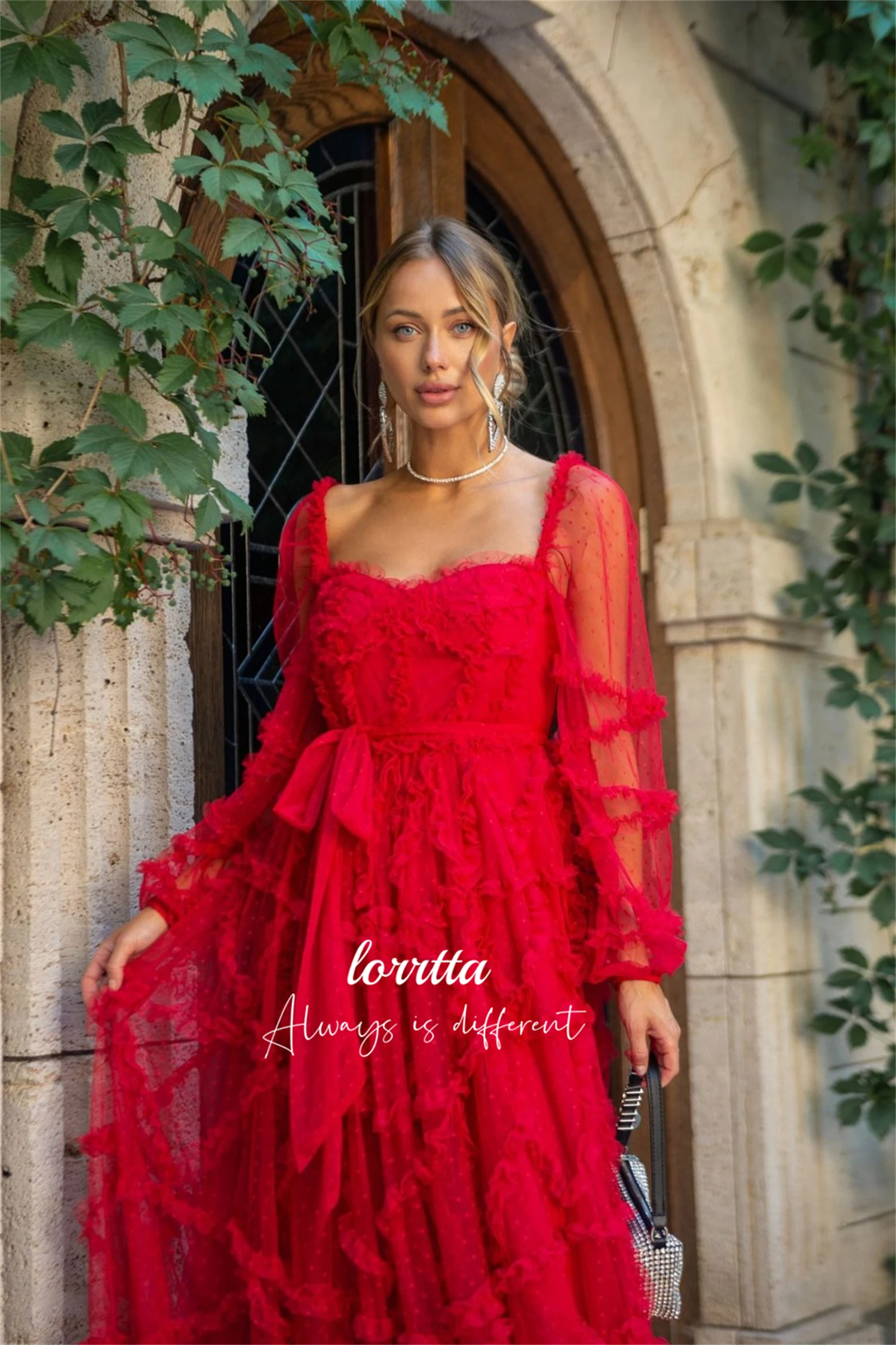 

Lorrtta Ball Gown Party Dress Line A Mesh Frills Elegant Evening Dresses for Women Luxury Robe Soiree De Luxe 2024 Sharon Said