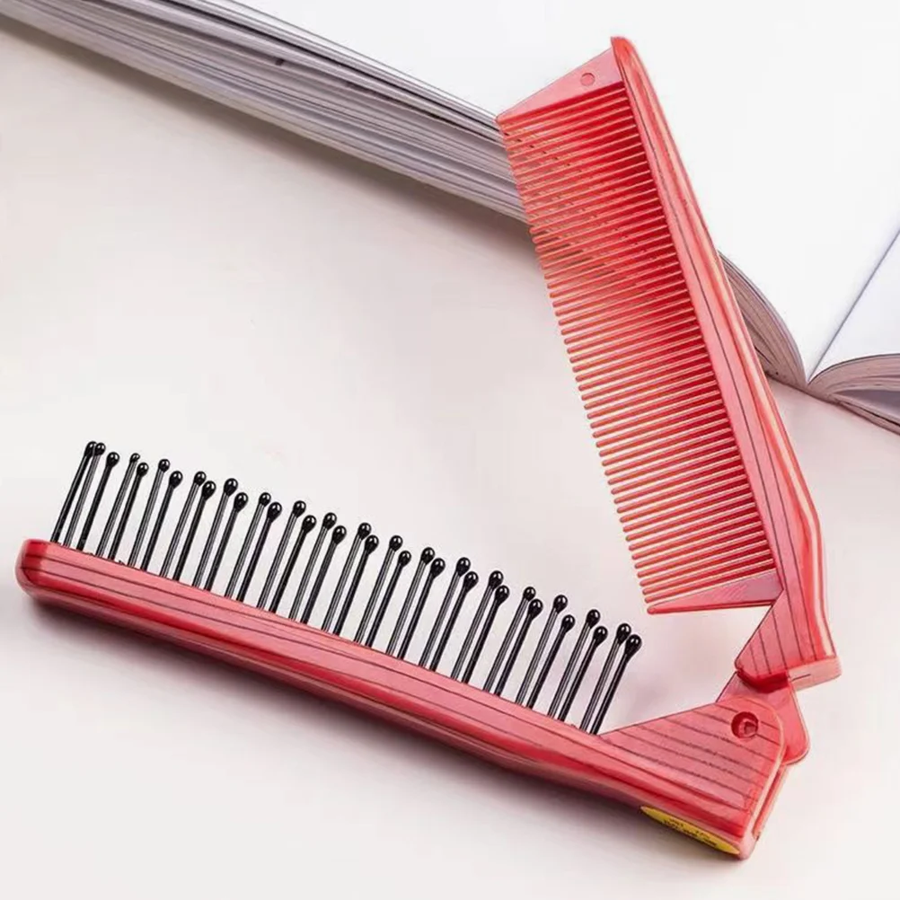 2 Pcs Portable Folding Hair Brush Pocket Mini for Hairbrush Travel Women Foldable