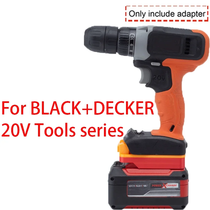 Adapter for BLACK+DECKER 20V Li-Ion Tools Converts to Einhell/X-Change/Ozito 18V Li-Ion Battery Adapter