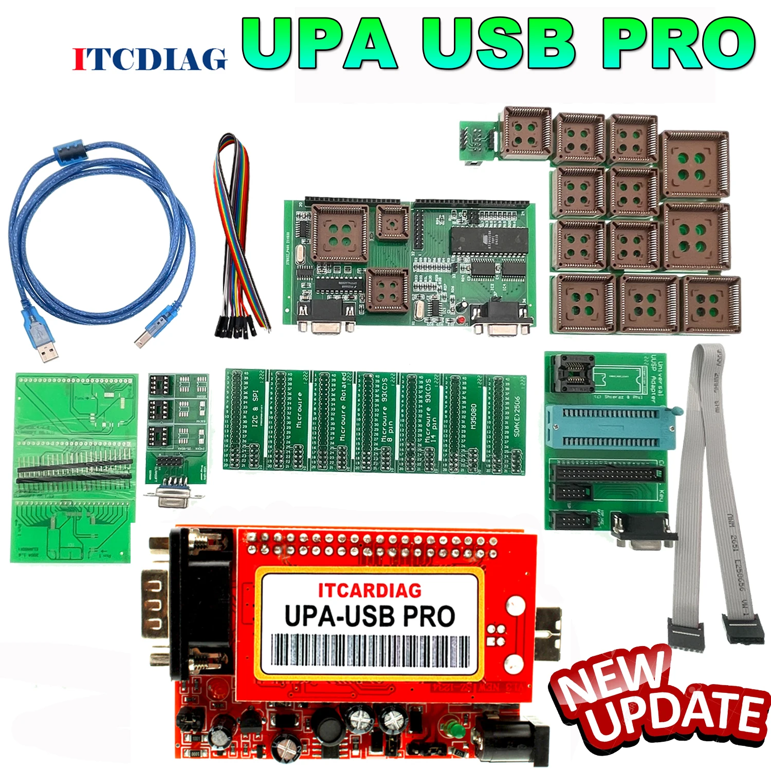 ITCARDIAG V1.3 UPA-USB SN : 050D5A5B Add More Functions ECU Chip Tunning Tool Full Adapter with NEC Functions UPA USB Programmer