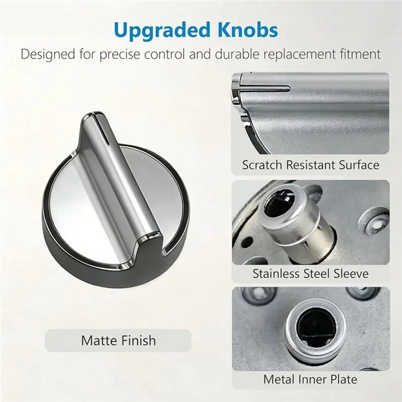 2026 New For Whirlpool Stove Knobs Replacement W10594481, Reinforced D-Shape Fits Perfectly Only For WCG97US6DS00 WCG97US0DS00