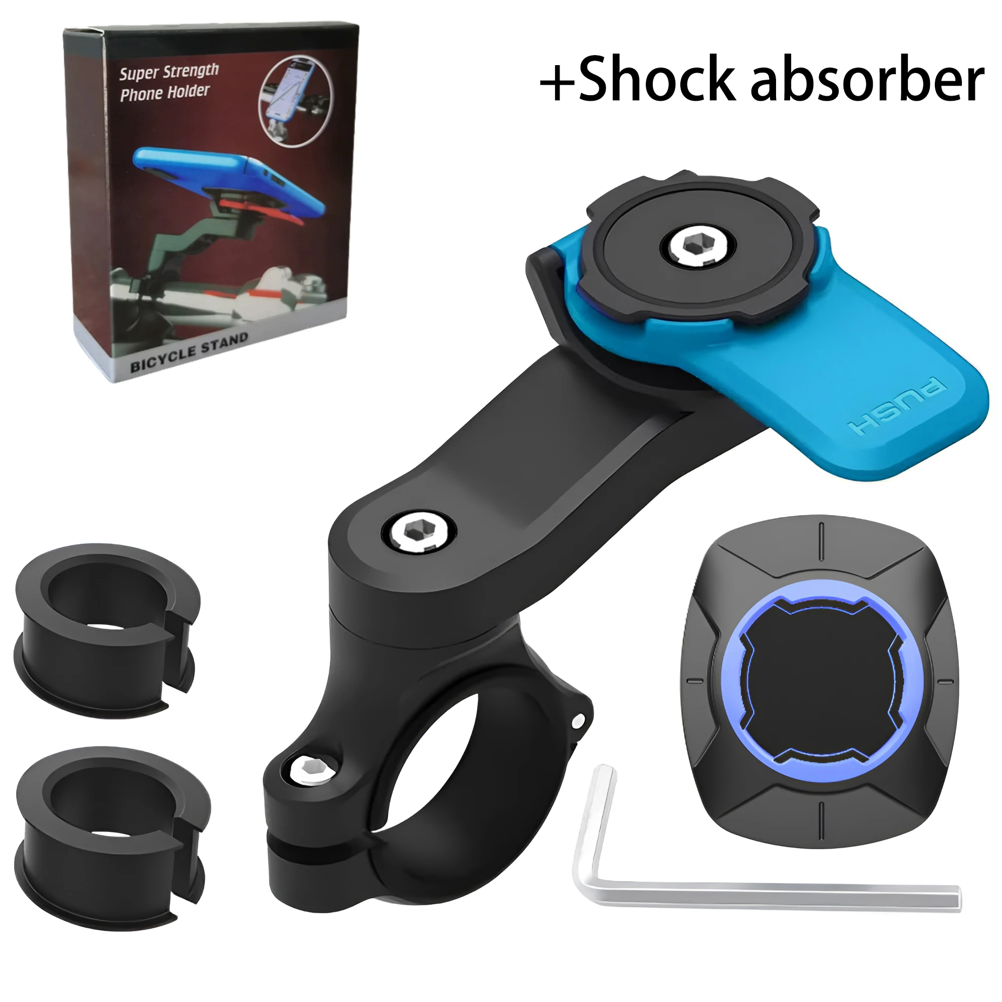 

Universal Bike Phone Mount - Anti-Shake Motorcycle & Bicycle Holder, Vibration Dampener for iPhone/Samsung