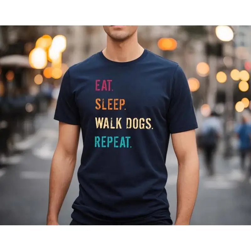 Eat Sleep Walk Dogs Repeat T-Shirt