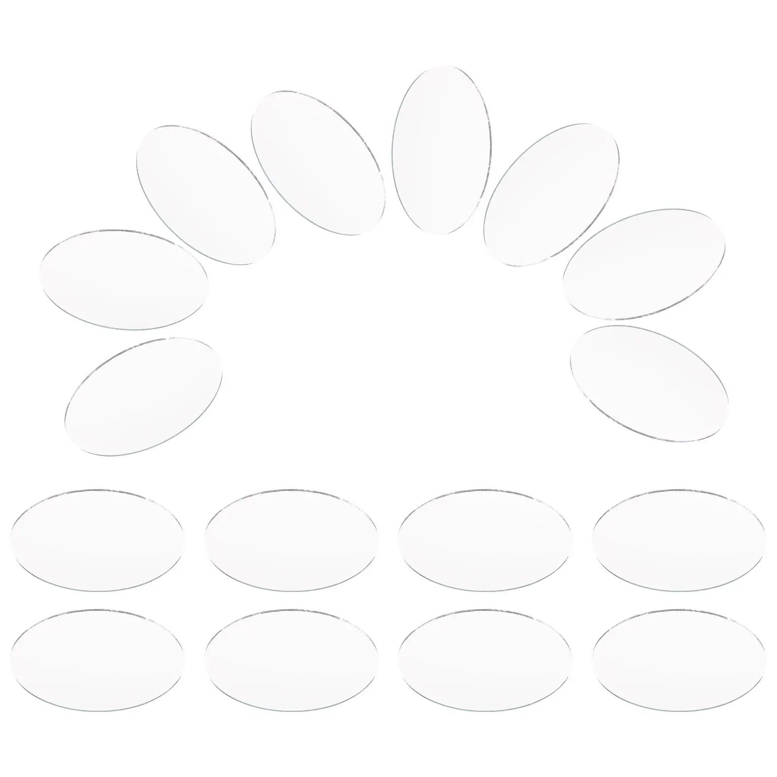 20개 미니 타원형 거울 렌즈 DIY 합금 메이크업 거울 공예 장식용 휴대용 선물 여성용