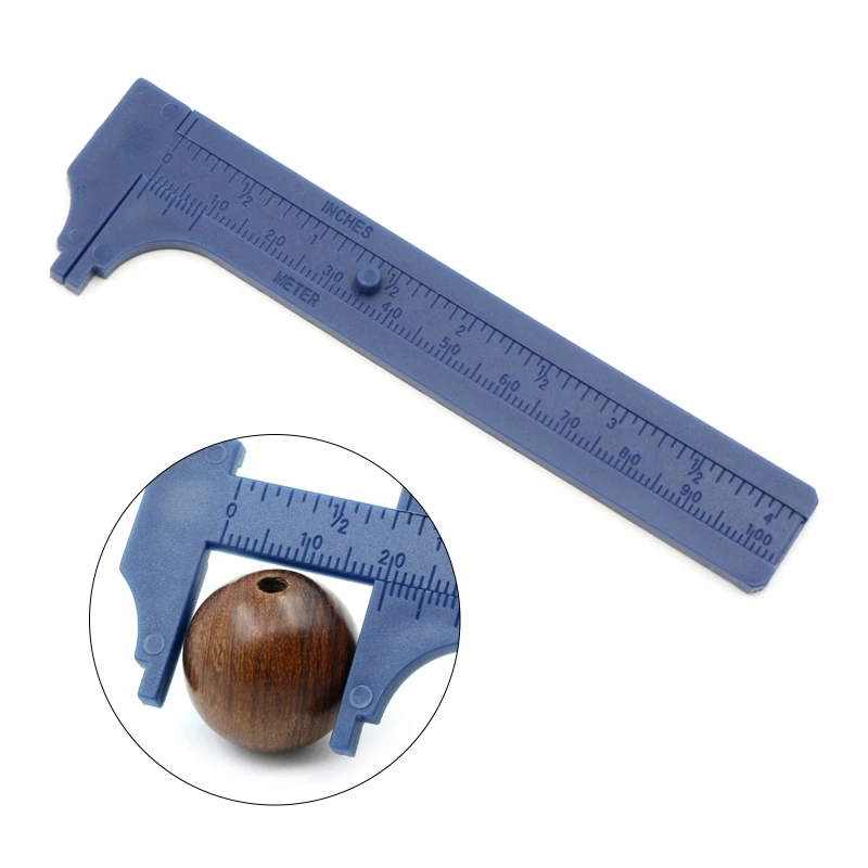 F92C Mini Vernier Caliper Gauge Double Scale Ruler Plastic Vernier Caliper Portable