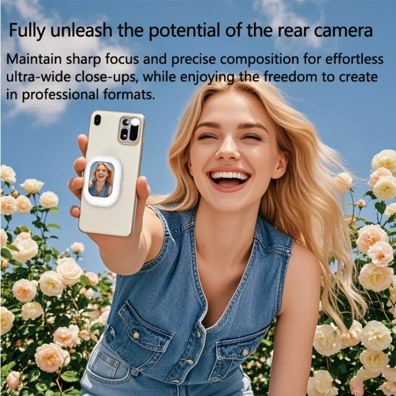 Mini Monitor LED HD do Vlogowania z Telefonu, Ekran do Selfie, Zewnętrzny Wyświetlacz, Pełna Odblokowana Kamera Tylna iPhone'a do Nagrywania Vlogów dla iPhone'a