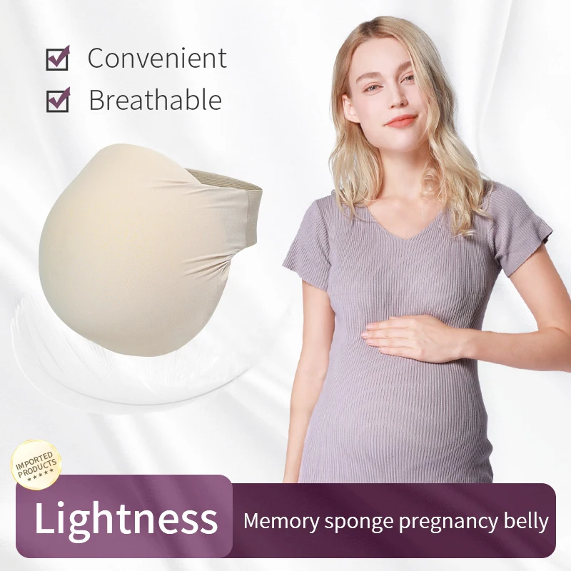 LERVANLA Memory Foam Fake Belly Fake Pregnant Belly Props Transformation Belly Light Cotton Unisex Belly