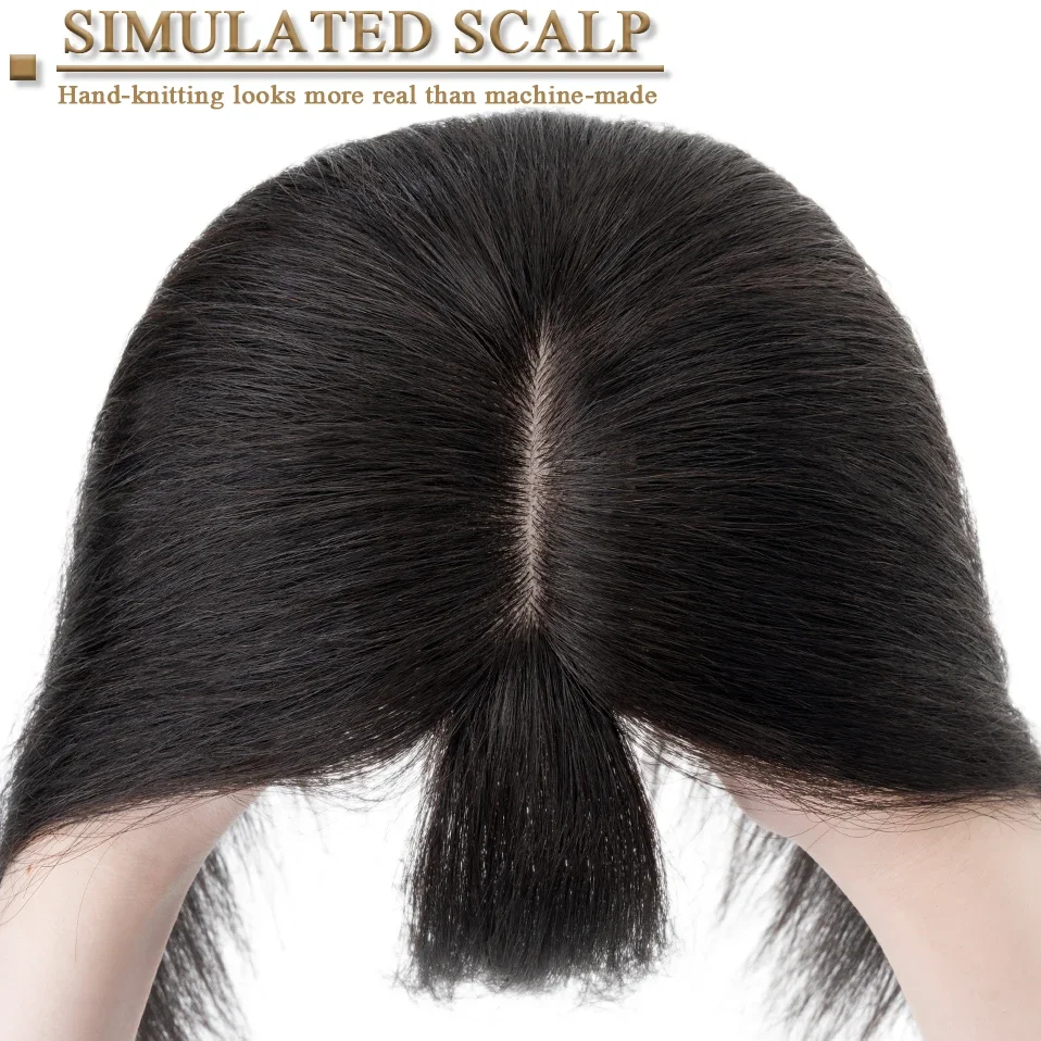 S-noilite Haar deckel 10x12cm Frauen Topper 3,5x9cm Seiden basis Natur haar Perücke menschliches Haar für Frauen Haarteil mit Pony