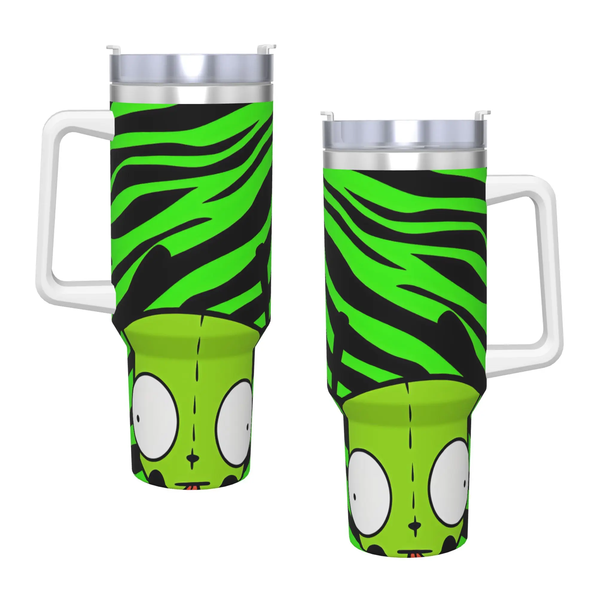 Stainless Steel Tumbler Gir Car Mugs With Straws Invaders Zims Driving Hot Drinks Water Bottle Keep Heat 40oz Thermal Cups